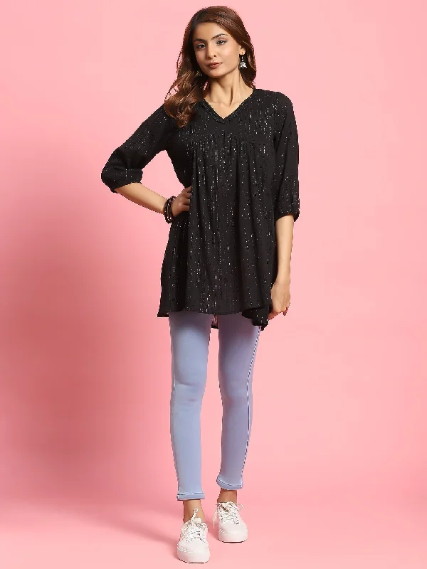 Women Black Solid Tunic Modern Women's 