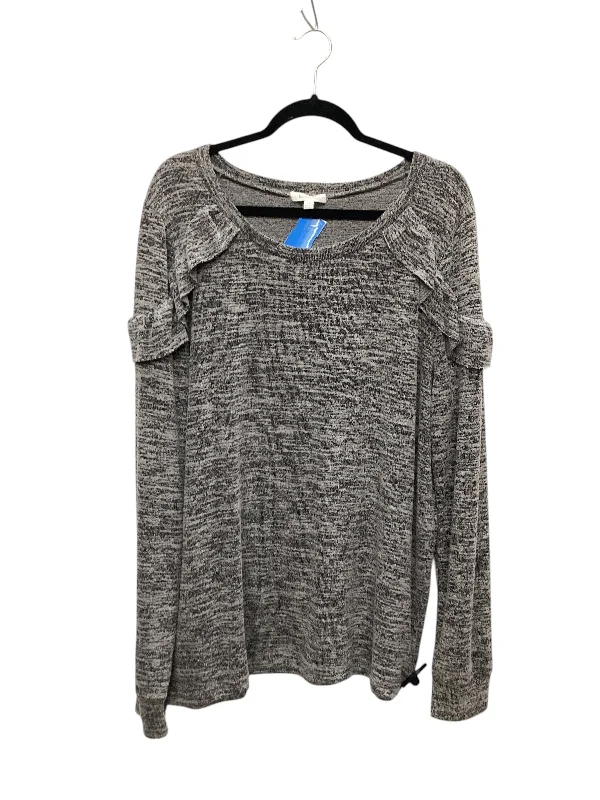 Top Long Sleeve By Clothes Mentor In Grey, Size: 1x Dynamic Women's High - energy