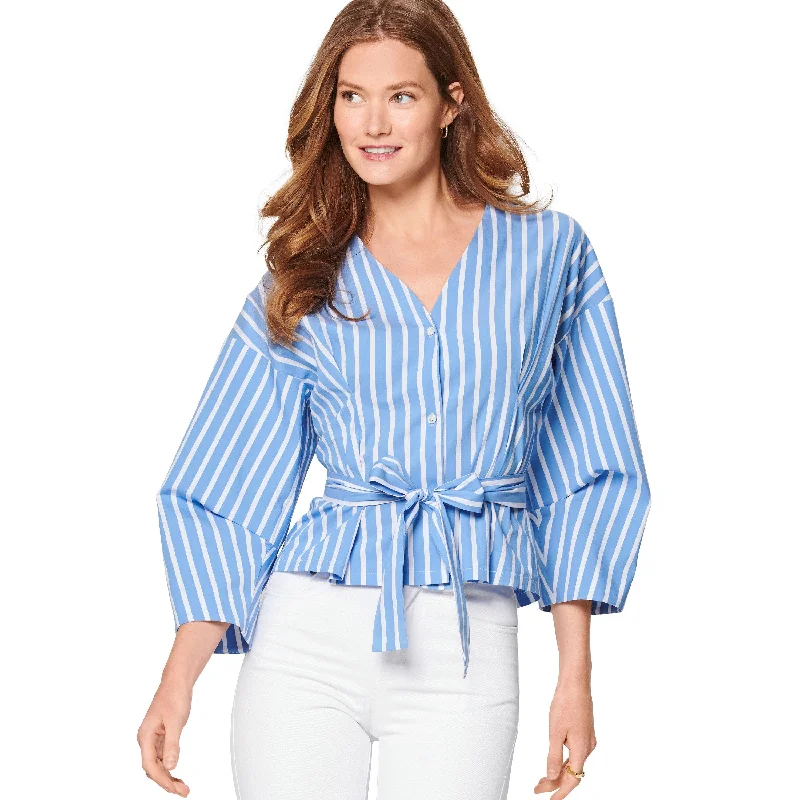 Burda Sewing Pattern 6135 Blouse Dapper Women's Bow - adorned