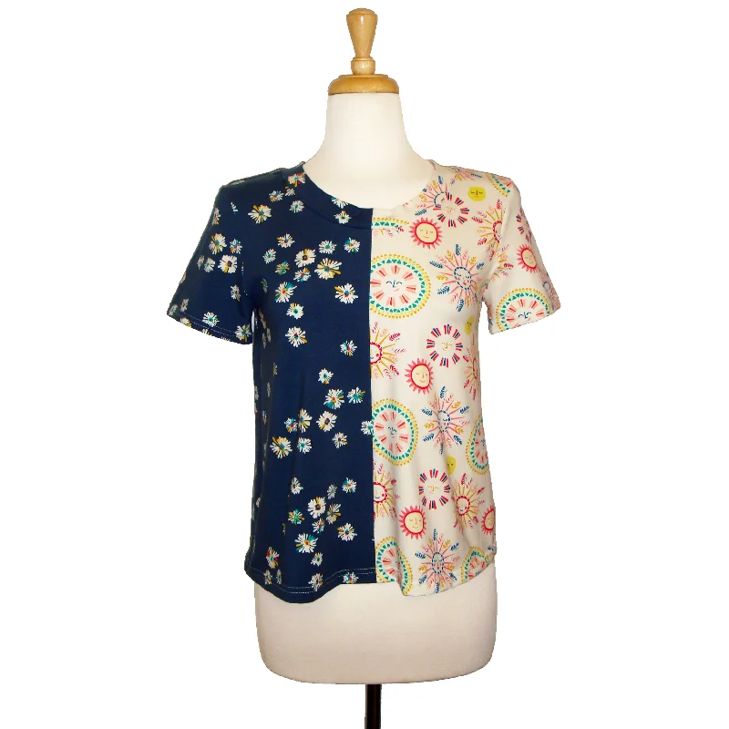 Split Tee - Hazy Sun - Sale Unique Women's Upcycled