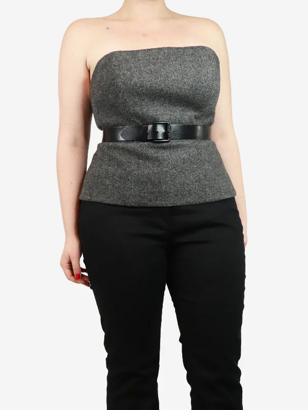 Grey Eliadi bustier top - size UK 14 Minimalist Women's Casual