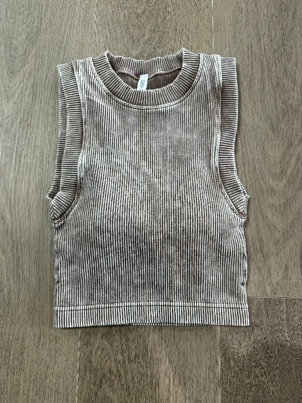 Mocha high neck padded bralette Cozy Women's Sherpa - lined