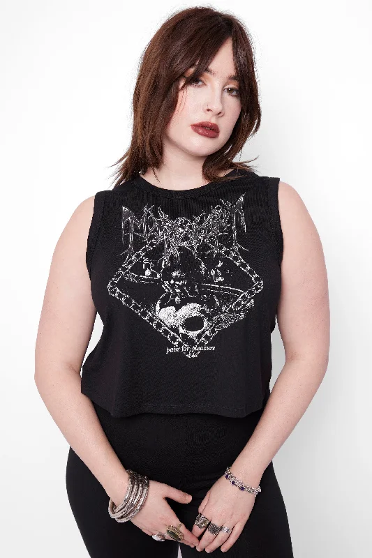 Pain For Pleasure Cropped Vest Elegant Women's 