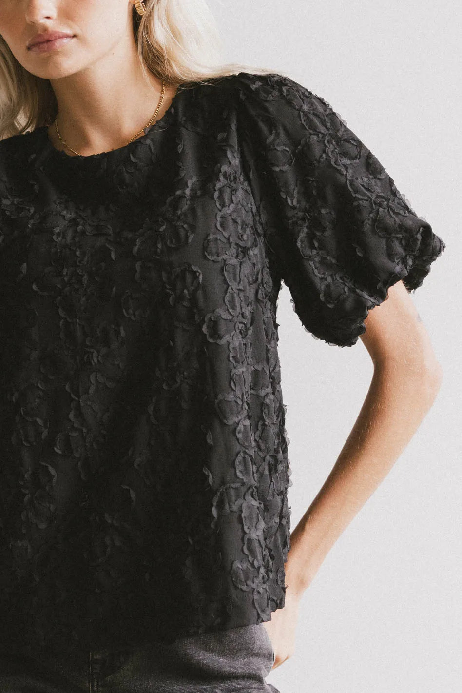 Saint Blouse in Black Sleek Women's Metallic